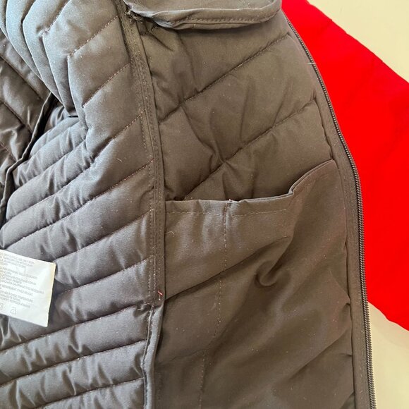 Nautica Womens Red Quilted Puffer Jacket With Black Accents & Zip Front Closure - Picture 5 of 12